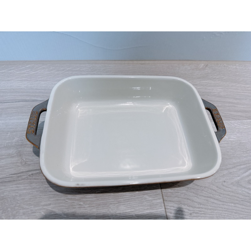 【法國Staub】長方型陶瓷烤盤20x16cm-1.1L 全新限量 台灣 公司貨 staub烤盤 復古灰