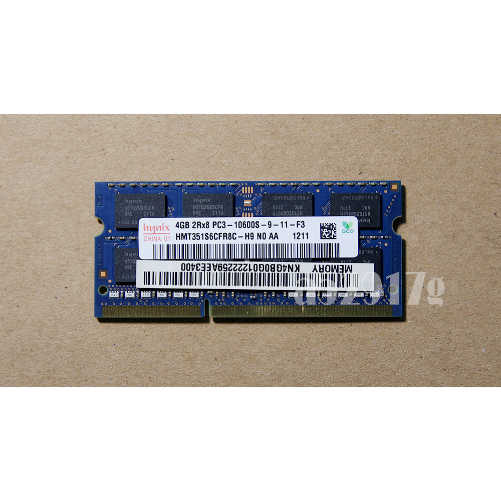 hynis 2R x 8 PC3-10600S -9-11-F3 DDR3-1333 4GB 雙面顆粒 筆電 記憶體