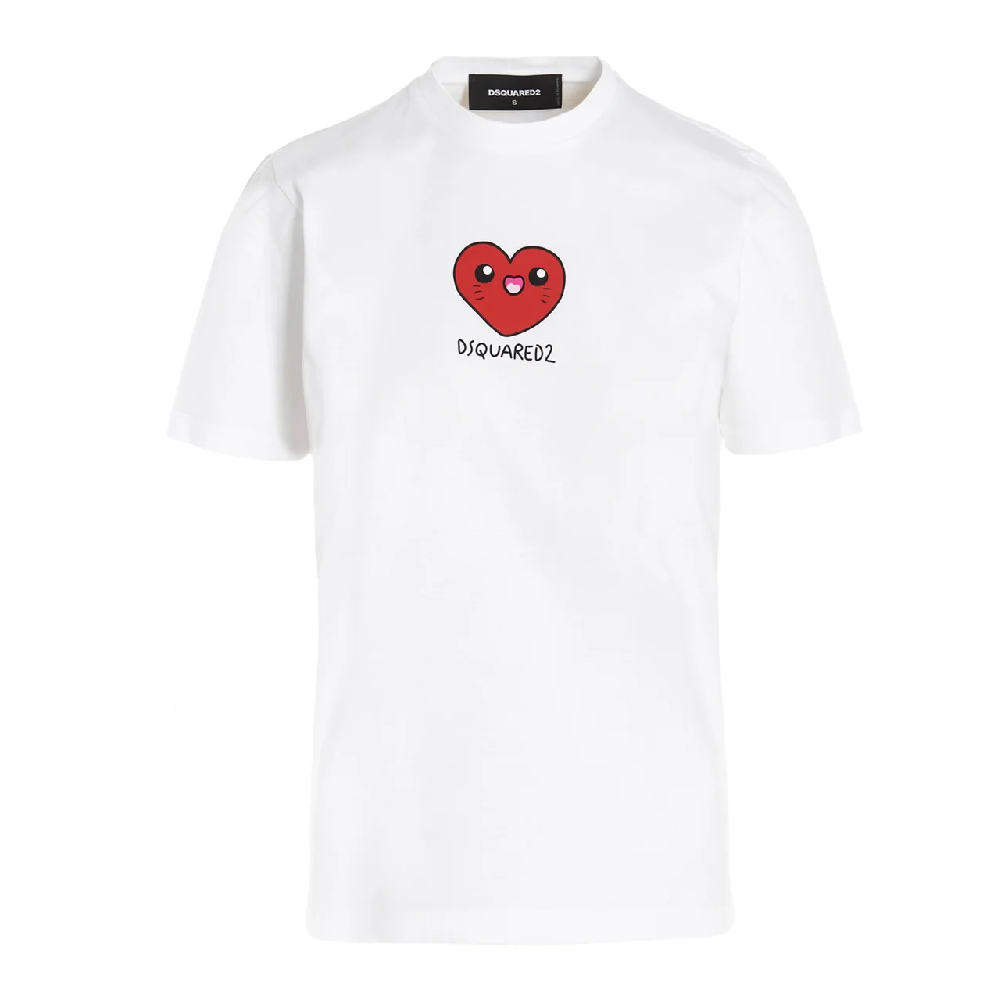 【鋇拉國際】DSQUARED2 女款 心形印花 短袖T恤 白色 歐洲代購 義大利正品代購 台北實體工作室