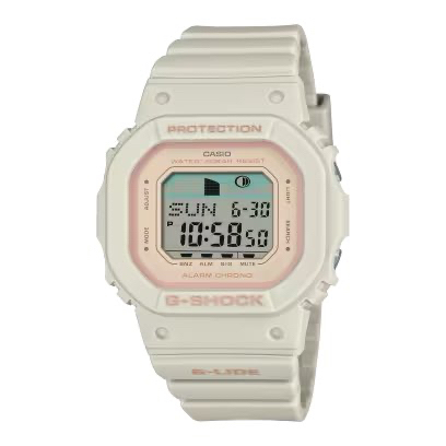 【柏儷鐘錶】CASIO G-shock 電子錶 潮汐錶 米白 GLX-S5600-7