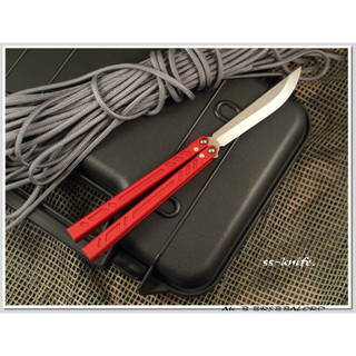 BRS BAREBONES Aluminum Channel-LIVE Red 154CM鋼 紅鋁柄-蝴蝶刀(不二價)