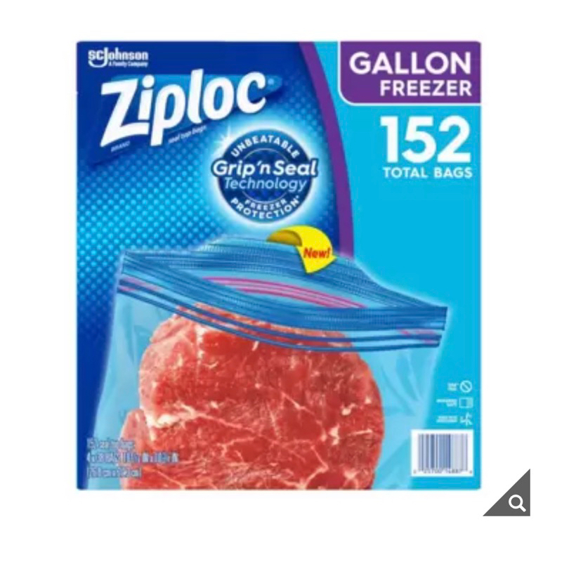 Ziploc雙層夾鏈冷凍保鮮袋 雙層夾鏈袋 可微波 食物袋 保鮮冷凍袋 肉類袋(26.8*27.3cm)