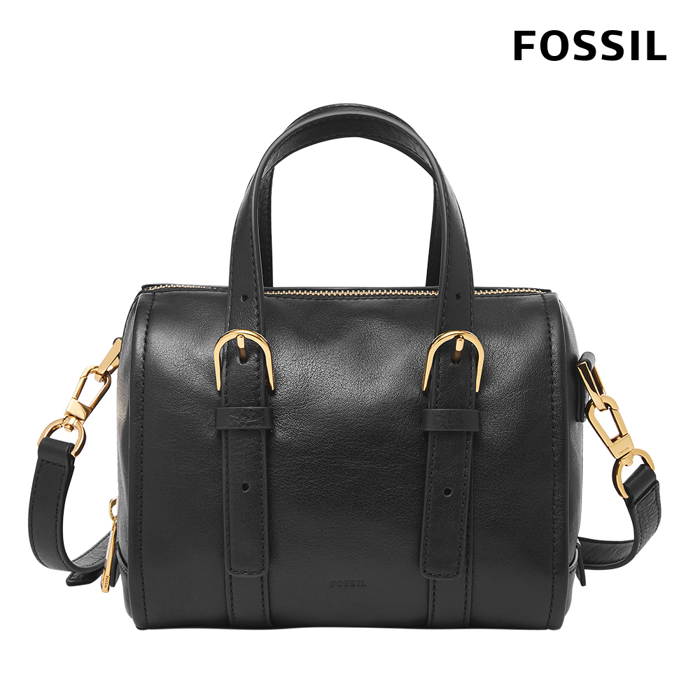 【FOSSIL 官方旗艦館】Carlie 真皮迷你波士頓包-黑色 ZB1856001