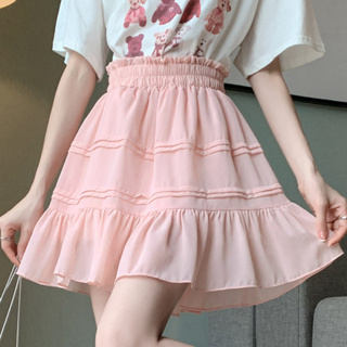 胖胖美依 短裙 A字裙 傘裙S-XL粉色可愛魚尾蛋糕半身裙夏季高腰短裙子G424-5161.