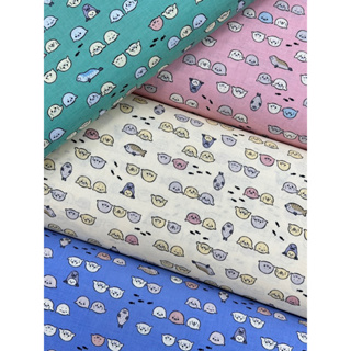 【大同布行】日本布 日本棉布 平織棉布 可愛小海豹 適用於抱枕、衣褲、桌巾、佈景、手作、圍兜、洋裁、布料