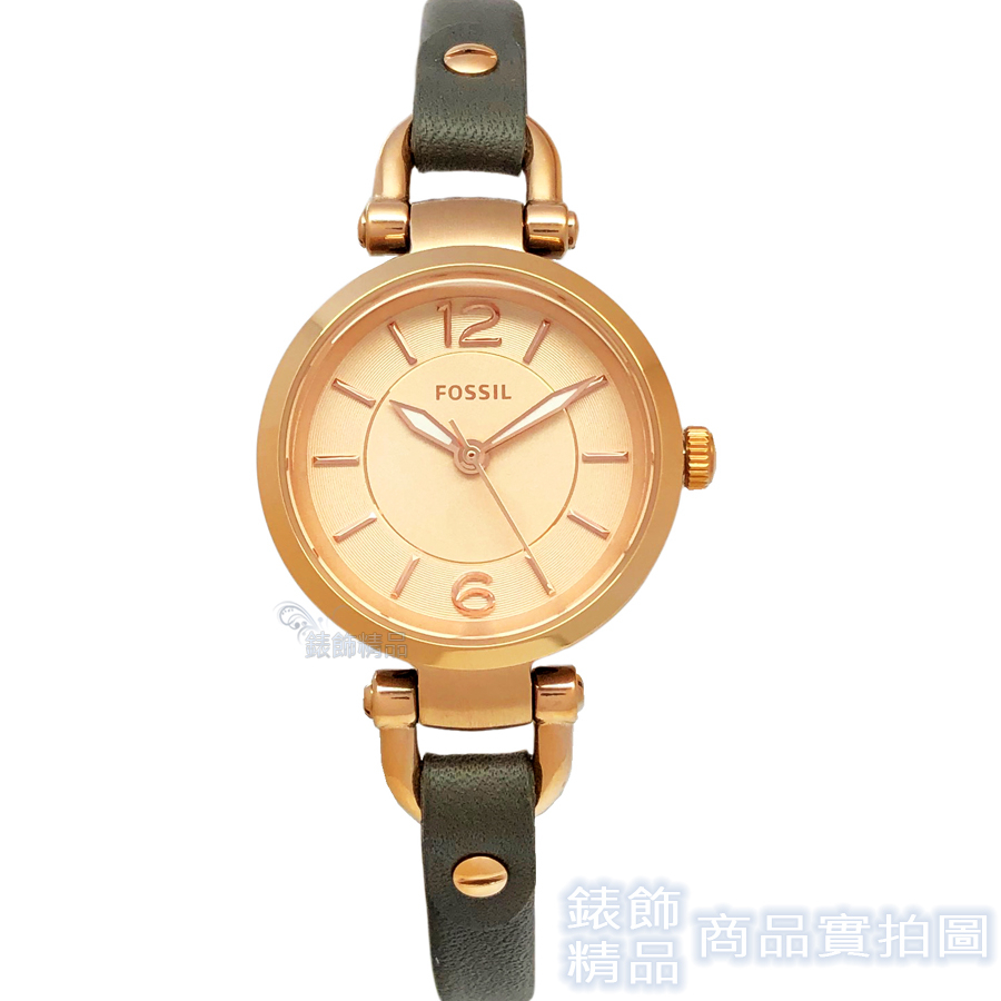 FOSSIL ES3862手錶 優雅極致 細深灰色錶帶 女錶【澄緻精品】