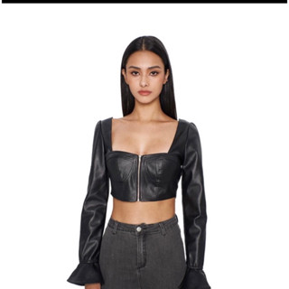Yuyu active Don't Be Normal PU Top 壞公主皮衣 L