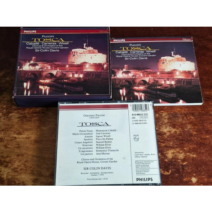 Sir Colin Davis Caballé Carreras Puccini Tosca 2CD Philips