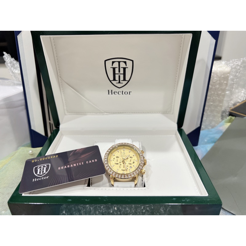 HECTOR 電子錶 手錶 機械錶 防水 女 男 生日禮物 情人節 聖誕節 禮物 送禮 白色錶 真皮 牛皮 羊皮 名牌