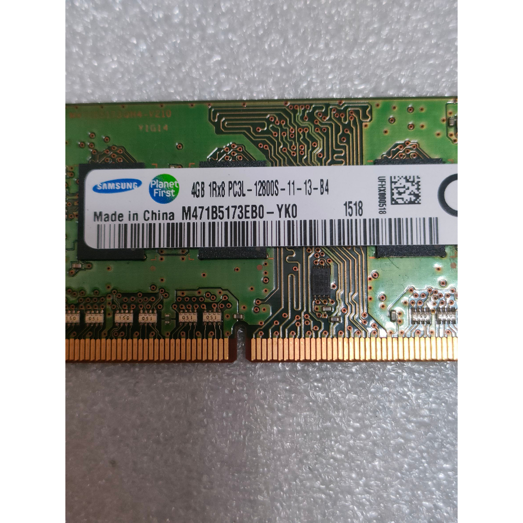 Samsung 4GB 1Rx8 PC3L-12800S DDR3-1600 筆電記憶體 二手良品