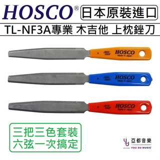 HOSCO TL-NF3A Nut File 民謠 木吉他 專用 上枕 開槽 雙刃 羽狀 銼刀 套裝 牛骨 駱駝骨
