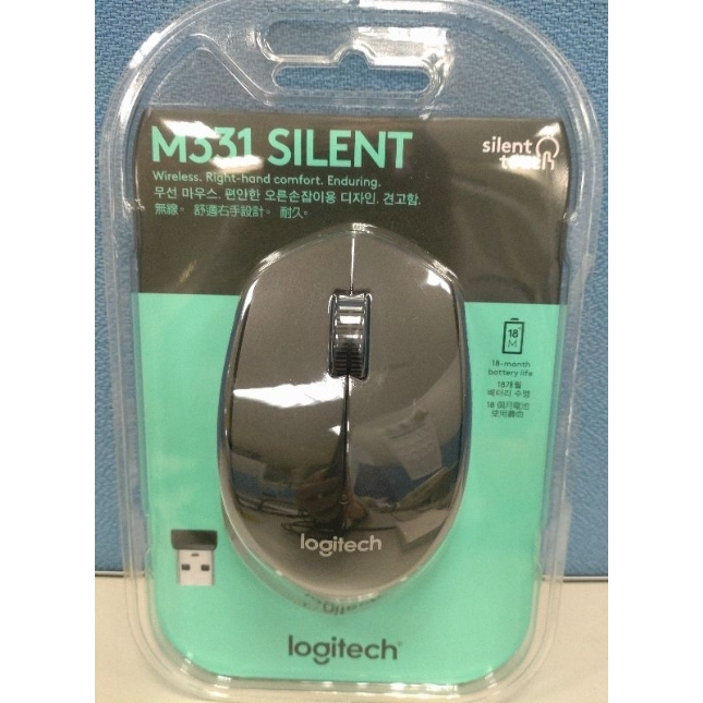 Logitech 羅技 M331 無線靜音滑鼠(黑)  無線滑鼠 無聲按鍵設計 人體工學舒適握感