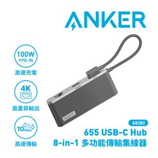 Anker 655 USB C Hub(8-in-1) 多功能傳輸集線器 A8382