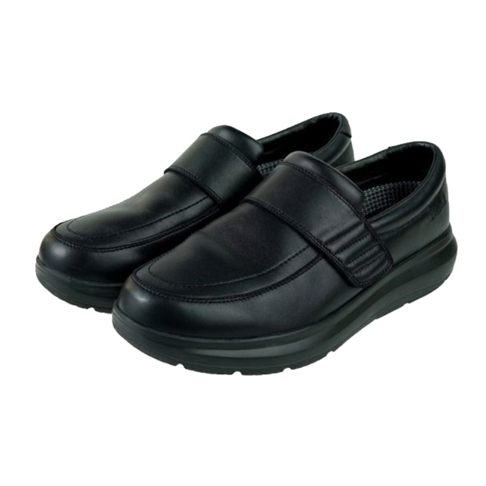 【海夫健康】USTINI 專利接地氣鞋 排除靜電 水土服氣小羊鞋 接地氣X防水皮鞋 男女款黑色(UEW3003-BKB)
