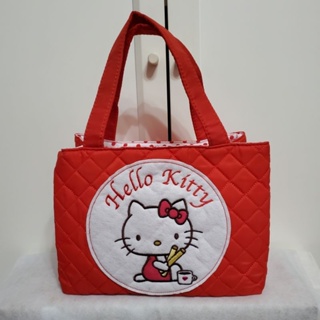 Hello kitty♡波卡點點×菱格紋手提包手提袋