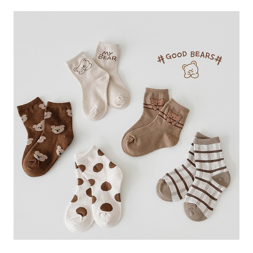 【Doris.Ann】小動物童襪五雙組 寶寶襪子 嬰兒襪子 兒童襪子  童襪 (現貨童裝)