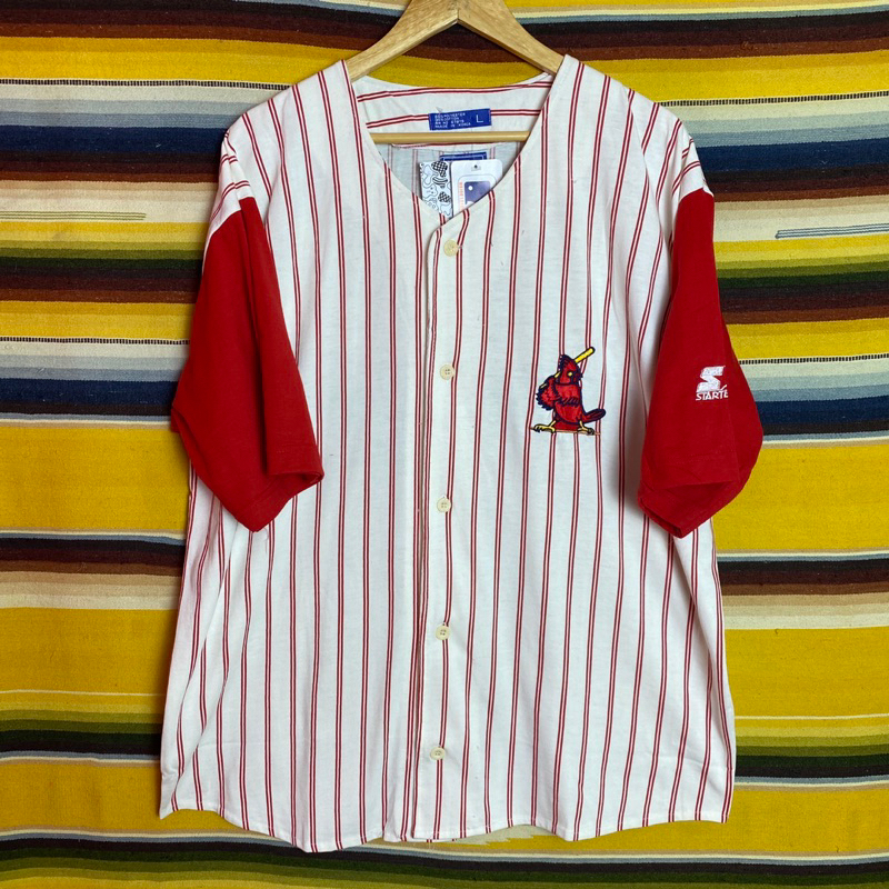 古著•Nuzi_s •(多款庫存)MLB紅雀隊刺繡直條紋球衣 T3042310 Y2K千禧年球衣系列