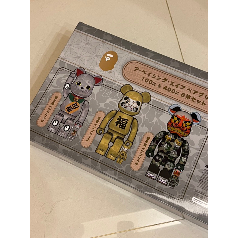 BE@RBRICK 庫柏力克熊 x BAPE獅子舞+達摩+招財貓 100%+400% 6-Pc set