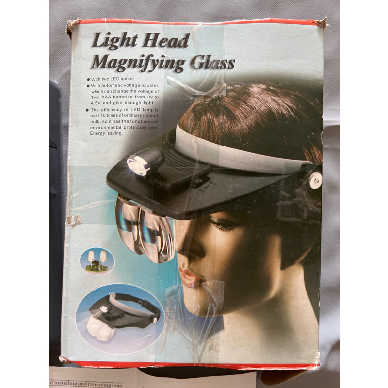 頭盔 頭戴式 LED燈 四組鏡片 老人 閱讀 維修 美容師 檢測 多倍 放大鏡 擠粉刺 擠痘痘 照明