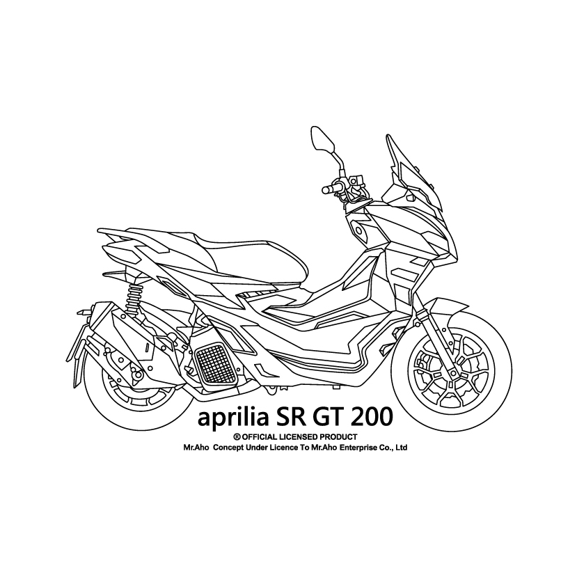 【Nika 設計師T恤】i-175-aprilia SR GT 200摩托車T恤-短袖