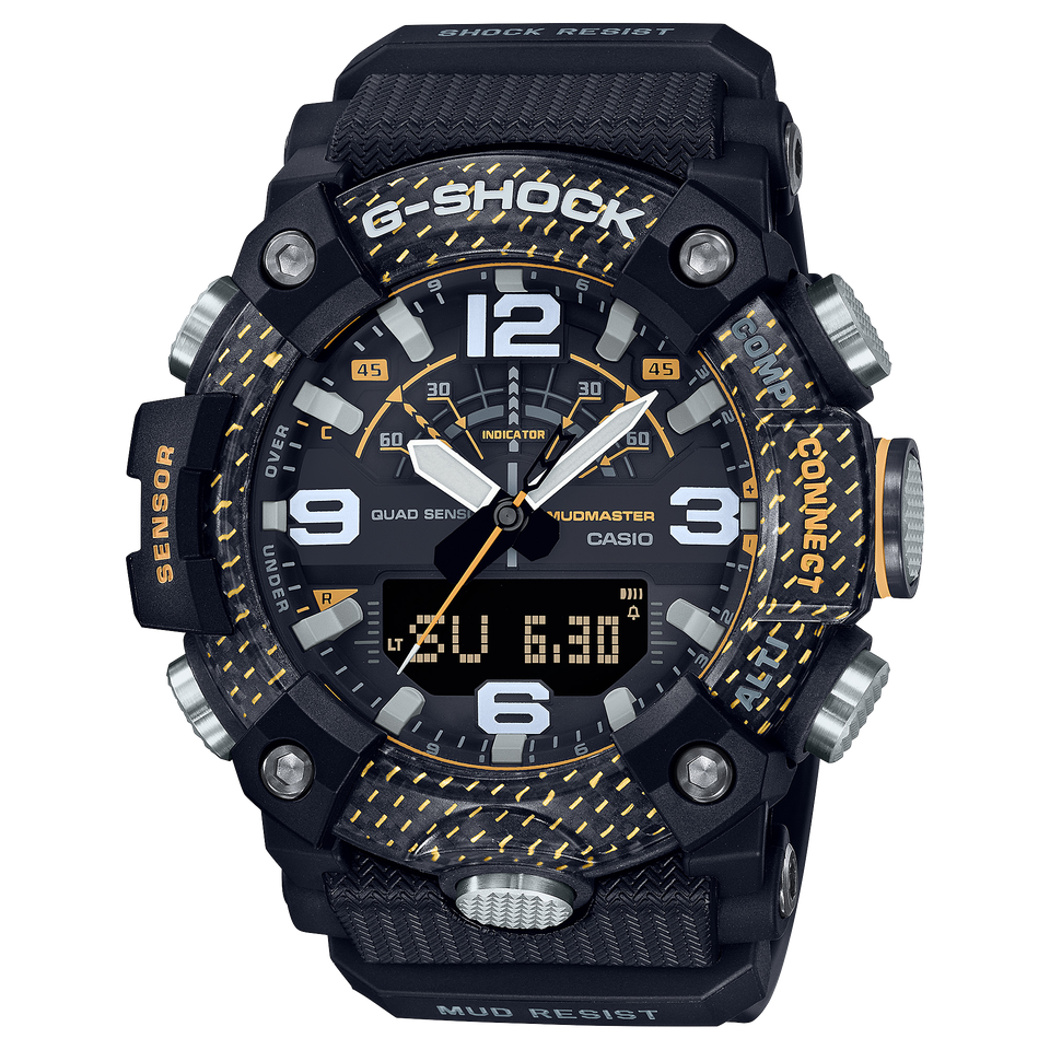 【CASIO】G-SHOCK極限陸地 碳纖維防護泥人運動錶 藍芽連結 GG-B100Y-1A 台灣卡西歐公司貨