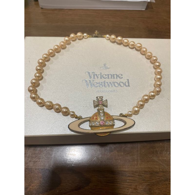 Vivienne Westwood大土星珍珠項鍊～黑暗榮耀朴涎鎭有戴 真品附盒