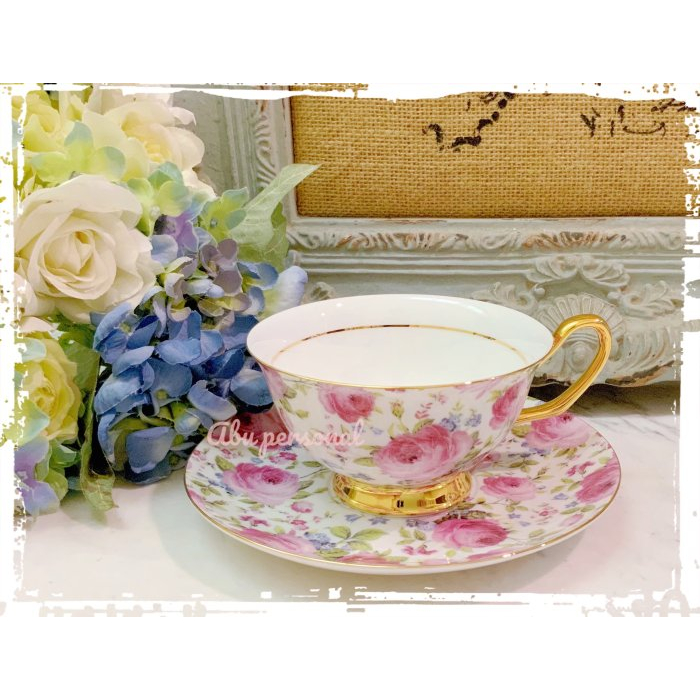 精緻 Royal Duke 浪漫玫瑰 金邊 骨瓷 咖啡杯盤 花茶杯盤