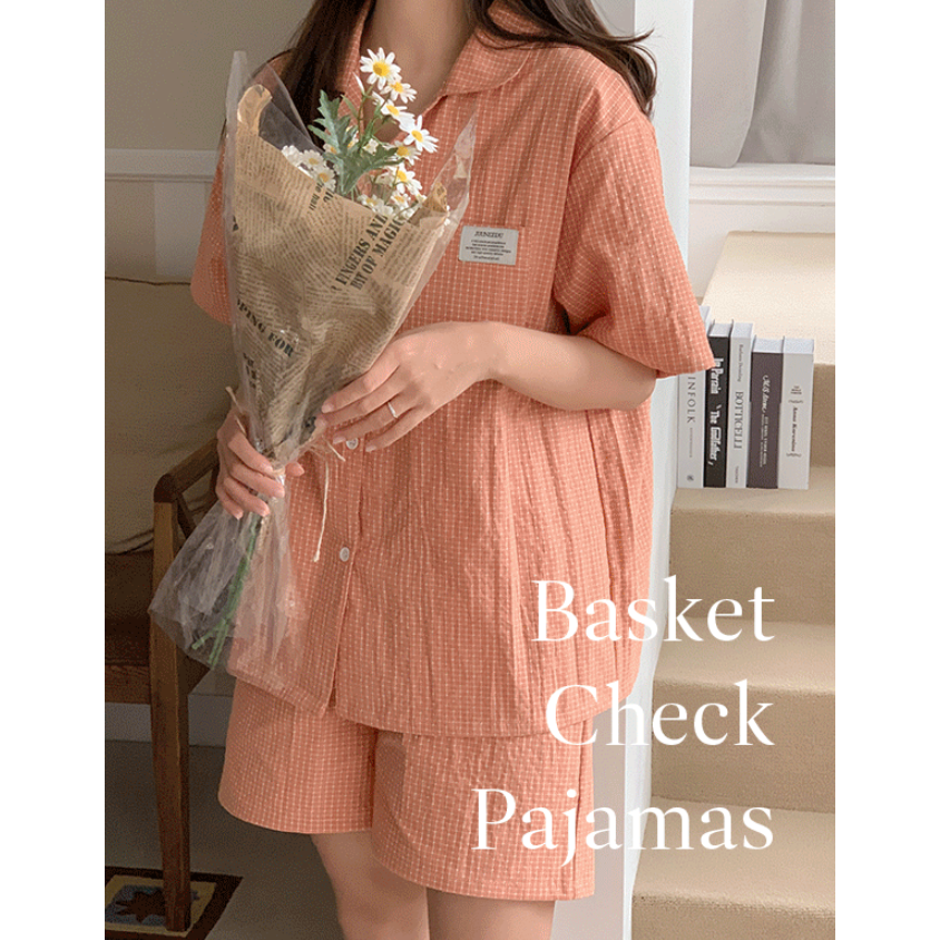 ‖韓國代購‖ 2023 Juuneedu Basket Check Pajamas 短袖 兩件式睡衣 6color