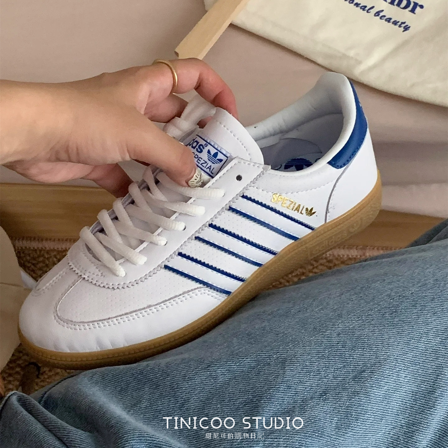 TINI- Adidas Originals Samba 白藍 白藍棕 板鞋 ID6964 IG2339