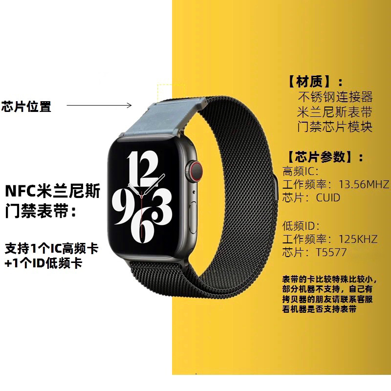 最新悠遊卡錶帶 蘋果手錶專用  Apple Watch錶帶 磁吸錶帶 米蘭尼斯 悠遊卡+ID門禁錶帶 正T5577芯片