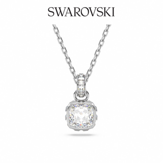 SWAROVSKI 施華洛世奇 Birthstone 鏈墜 方形切割 鍍白金色 四月白色 誕生石