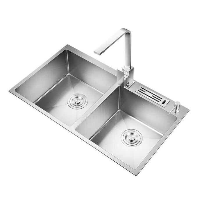 304不鏽鋼洗菜盆雙槽廚房水槽水池洗碗槽台下洗菜盆