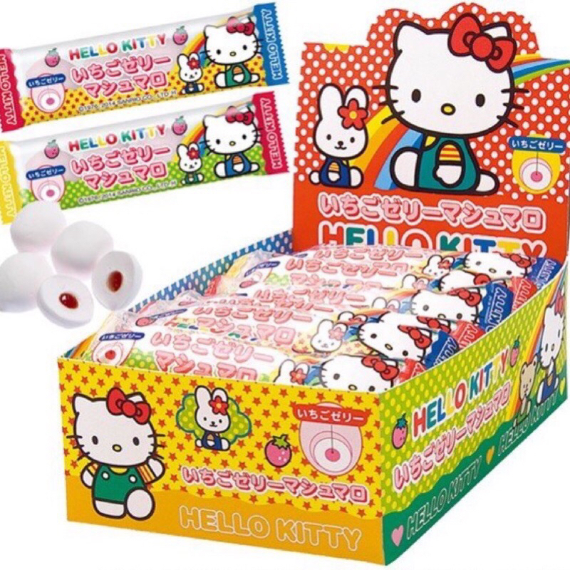 日本 伊華 EIWA HELLO KITTY 棉花糖 草莓夾心風味棉花糖