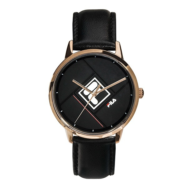 【FILA 斐樂】簡約幾何線條LOGO造型手錶-個性黑/38-302-001/台灣總代理公司貨享半年保固