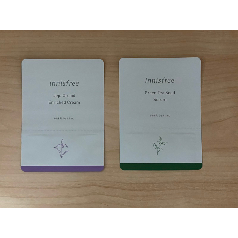 innisfree 綠茶籽保濕精華/濟州寒蘭複合滋養霜 1mL 試用包