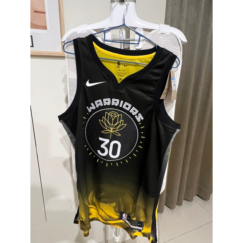 Golden State Warriors NBA City Edition Noir Jersey 勇士隊球衣黑黃經典