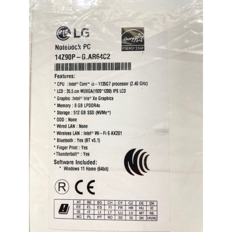 LG gram白 14Z90P-G.AR64C2 14吋/超輕薄筆電/白色筆電