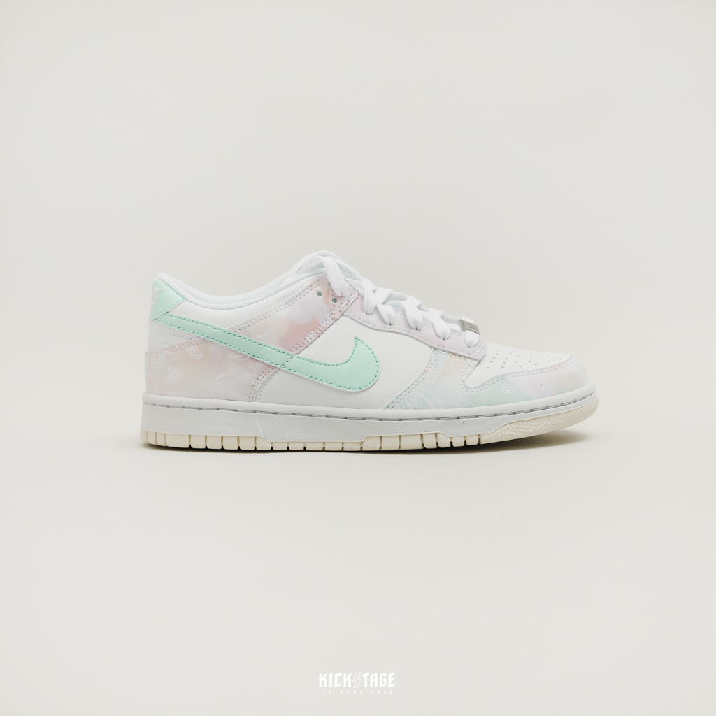 NIKE DUNK LOW (GS) 珊瑚粉綠 雲彩渲染 變形蟲 低筒 休閒鞋 女生尺寸 大童鞋【FJ7707-131】