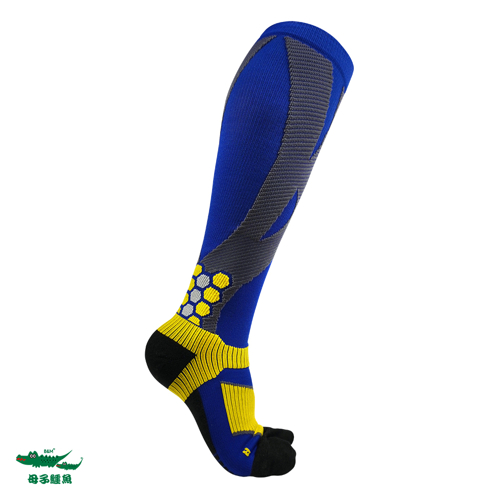 【母子鱷魚】高科技包覆足部加壓襪-藍