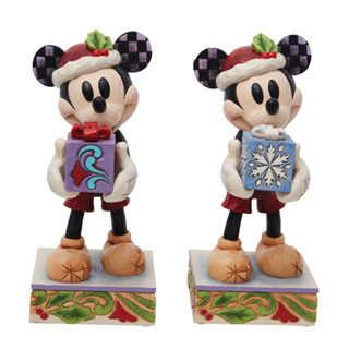 Enesco精品雕塑 Disney 迪士尼 米奇手拿聖誕禮物居家擺飾 (2種款式隨機出貨) EN36083