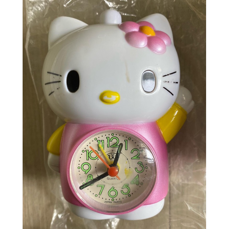 二手 時鐘 Hello kitty 凱蒂貓 限定 參考 三麗鷗 熊大兔兔 HELLO KITTY 超靜音掛鐘 電子鐘 美