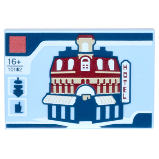 【小荳樂高】LEGO 亮淡藍色 2x3 平滑片/平板 飯店圖案 Tile 10182 26603pb001