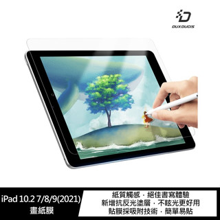 DUX DUCIS Apple iPad 10.2 7/8/9(2021) 畫紙膜 霧面透明