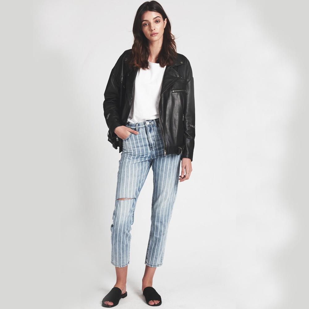 ONETEASPOON | 女 ROCKY STRIPE LEGEND HIGH WAIST MOM JEAN 牛仔褲