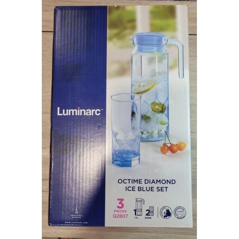法國進口Luminarc樂美雅鑽石凝彩一壺二杯組（限量版）