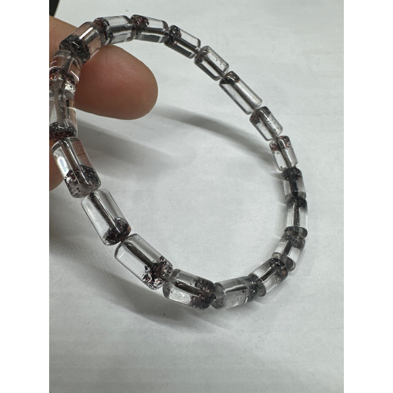 D8851 天然水晶原礦 三輪骨幹 毒液超七 手珠 手串 手鍊