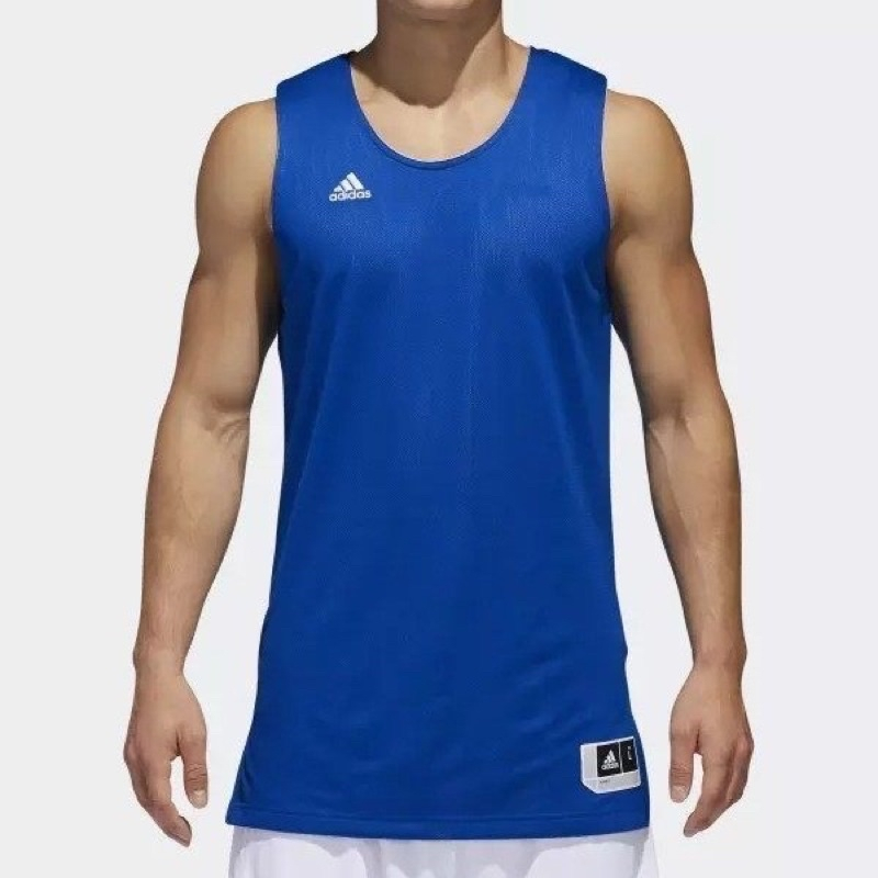 Adidas 球衣 寶藍 白 雙面 籃球服 球衣 透氣 上衣 無袖 背心  CD8691 【S.E運動】