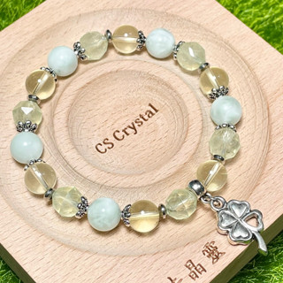 CS Crystal 編號337 - 綠海紋石+葡萄石+透體檸檬黃水晶設計款