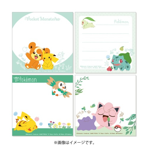 【現貨-日本Marimo Craft】日本製 寶可夢 方型彩色便條紙 4種圖案 留言紙 MEMO