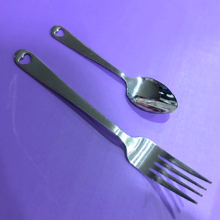 B:二手愛心造型叉子/茶匙 不鏽鋼咖啡小湯匙 可愛餐具